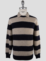 Kiton Beige Blue Cashmere Sweater Polo