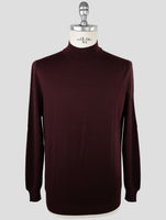 Kiton Burgundy Cashmere Silk Sweater Half Neck