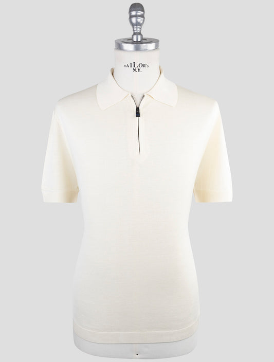 Kiton Knt White Silk Polo