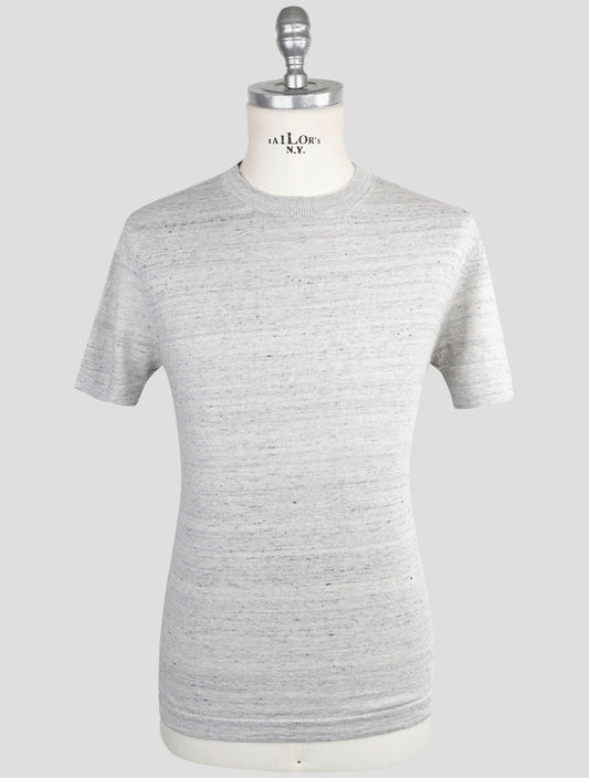 Kiton Knt Gray Linen Cotton T-Shirt
