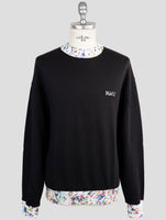 Kiton Knt Black Cotton Sweater Half Neck