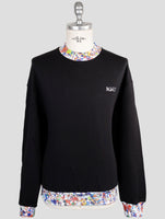 Kiton Knt Black Cotton Sweater Half Neck