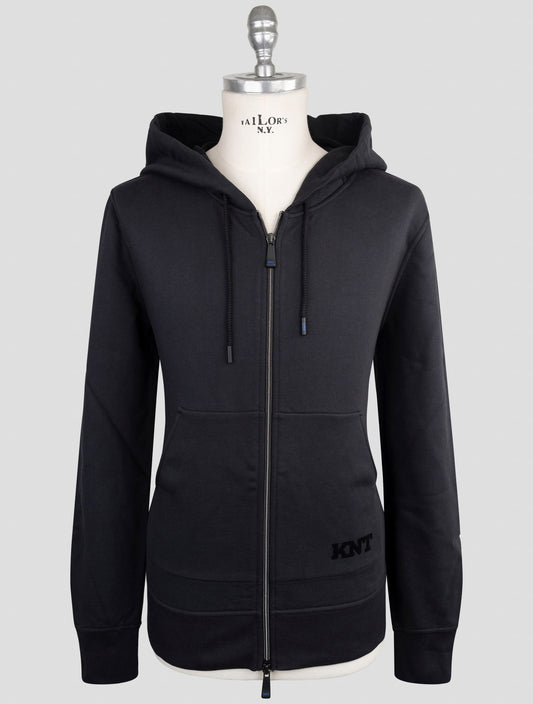 Kiton Knt Black Cotton Sweater Full Zip