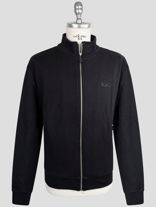 Kiton Knt Black Cotton Sweater Full Zip
