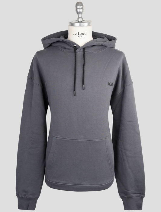 Kiton Knt Gray Cotton Sweater Hoodie
