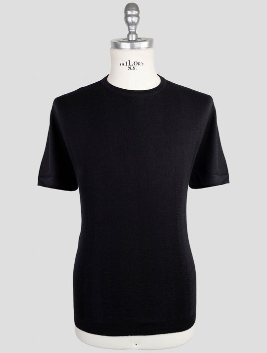 Kiton Knt Blue Virgin Wool Silk T-Shirt