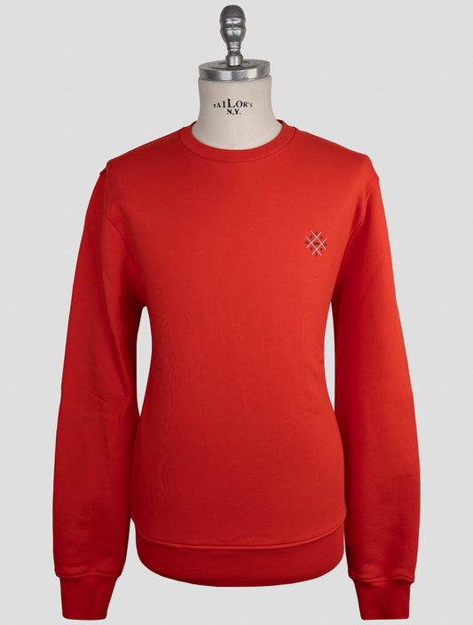 Kiton Knt Red Cotton Sweater Crewneck