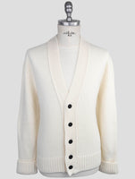 Kiton Knt White Virgin Wool Sweater Cardigan