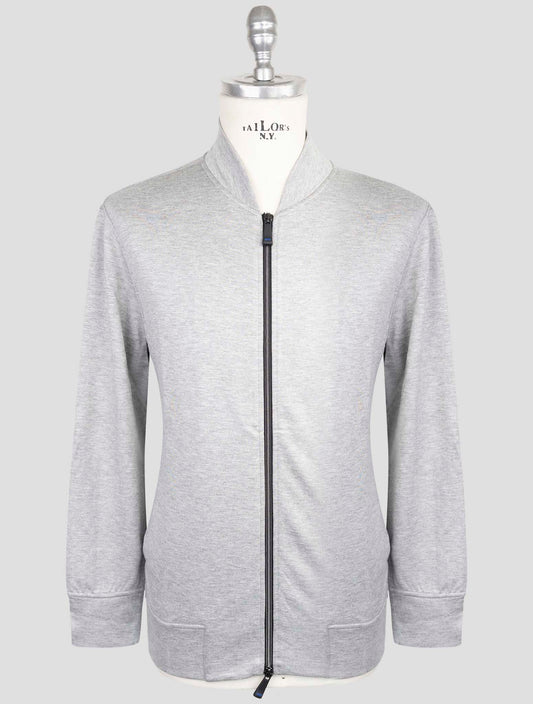 Kiton Knt Gray Viscose Ea Sweater Full-Zip
