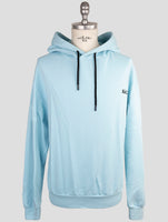 Kiton Knt Light Blue Cotton Sweater Hoodie