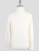 Kiton Knt White Virgin Wool Sweater Turtleneck