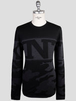 Kiton Knt Black Wool Cashmere Sweater Crewneck