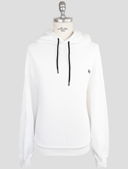 Kiton Knt White Cotton Sweater Hoodie