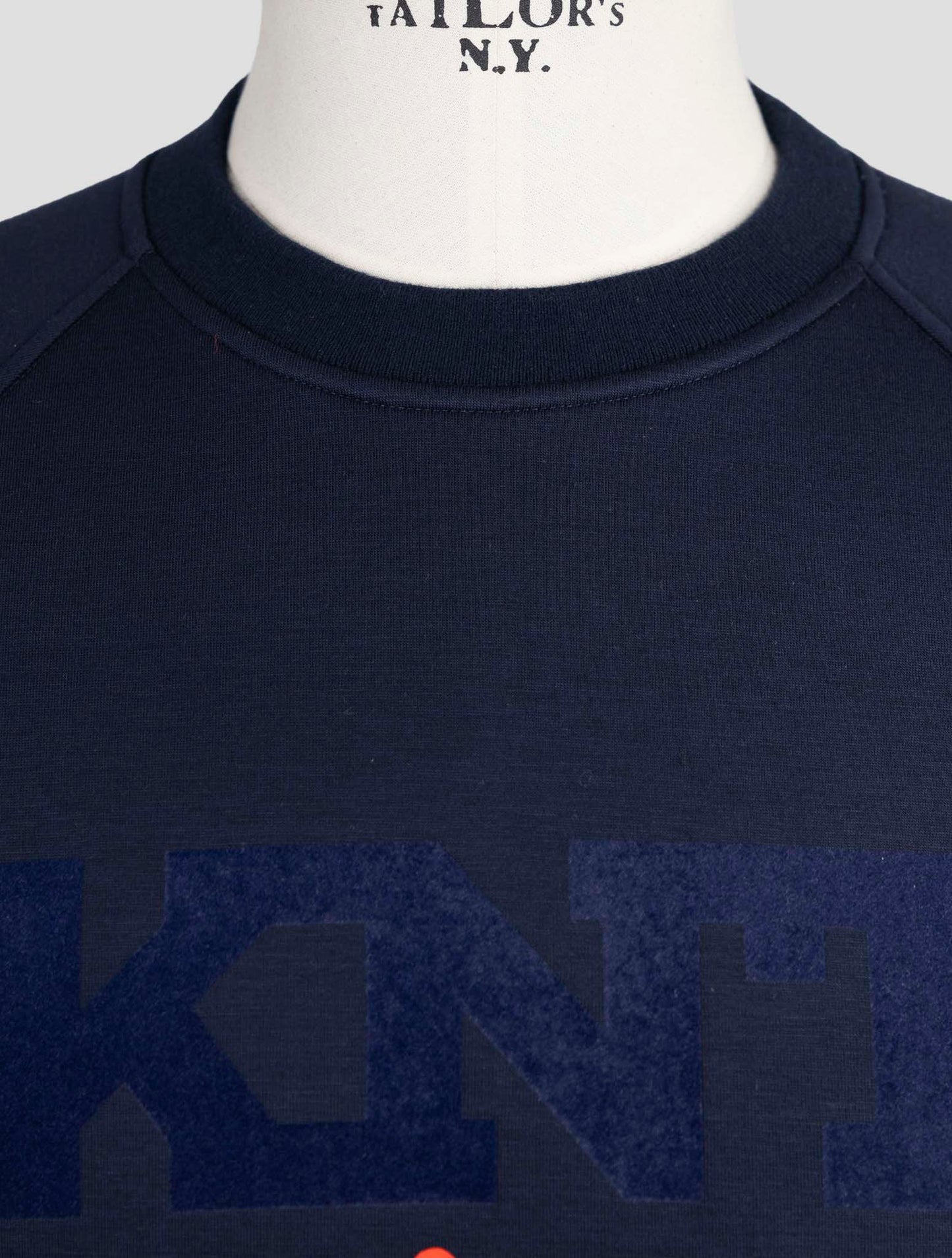 Kiton Knt Blue Cotton Sweater Crewneck