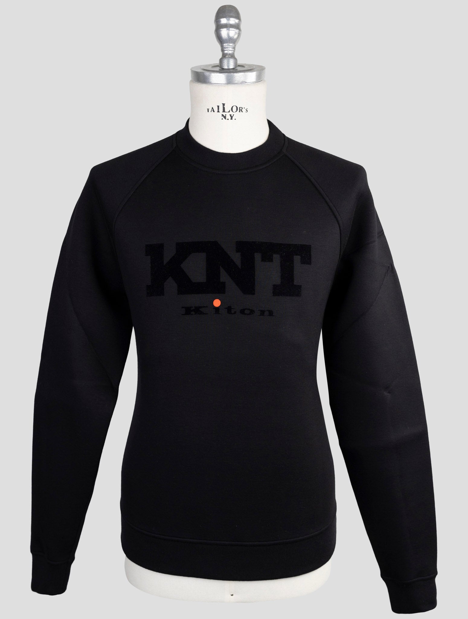 Kiton Knt Black Cotton Sweater Crewneck