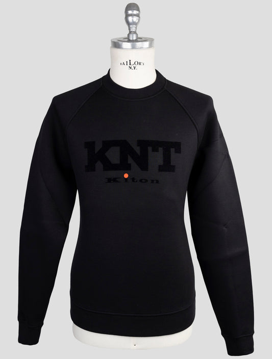 Kiton Knt Black Cotton Sweater Crewneck
