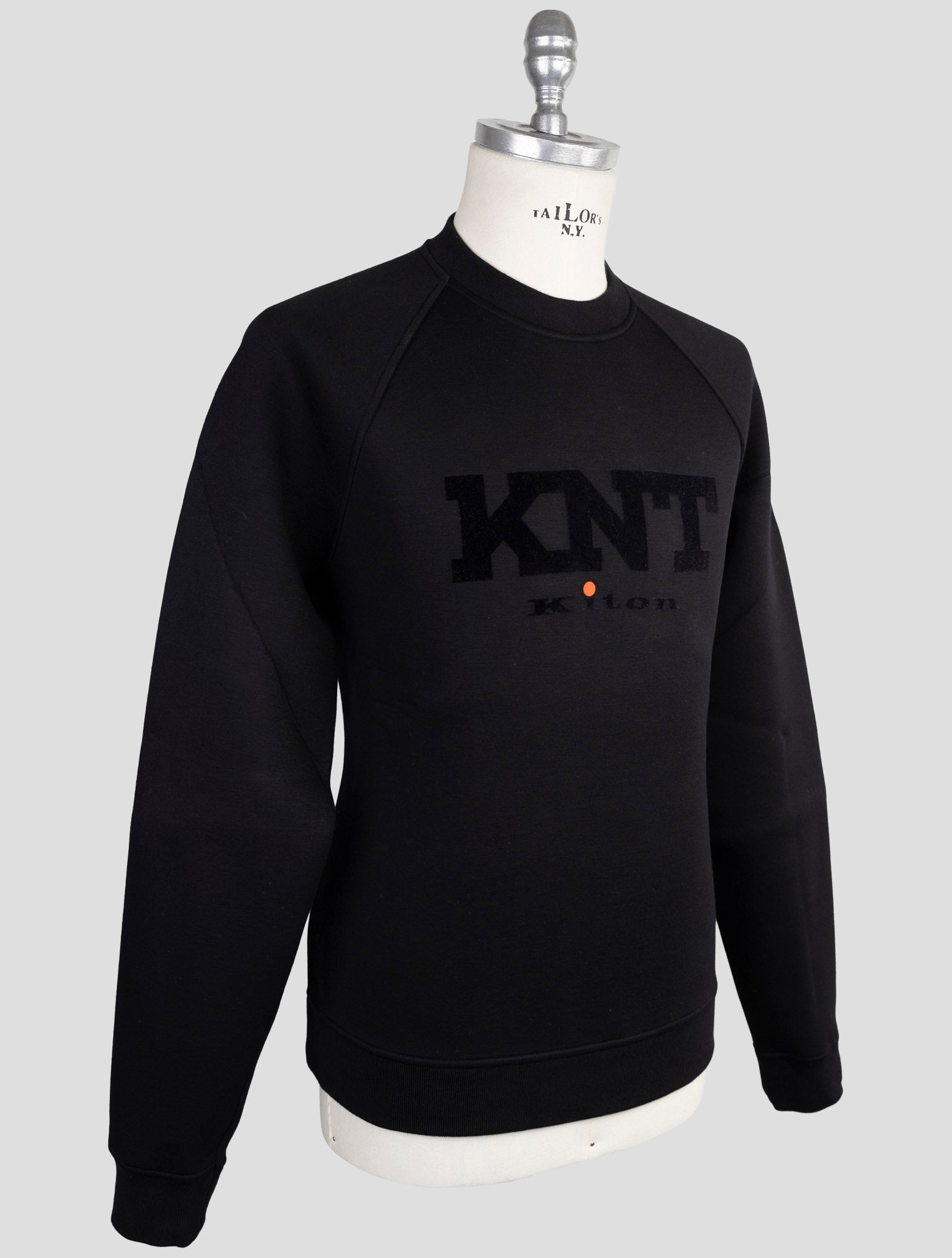 Kiton Knt Black Cotton Sweater Crewneck