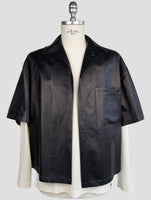 Kiton Blue Leather Short Sleeve Shirt
