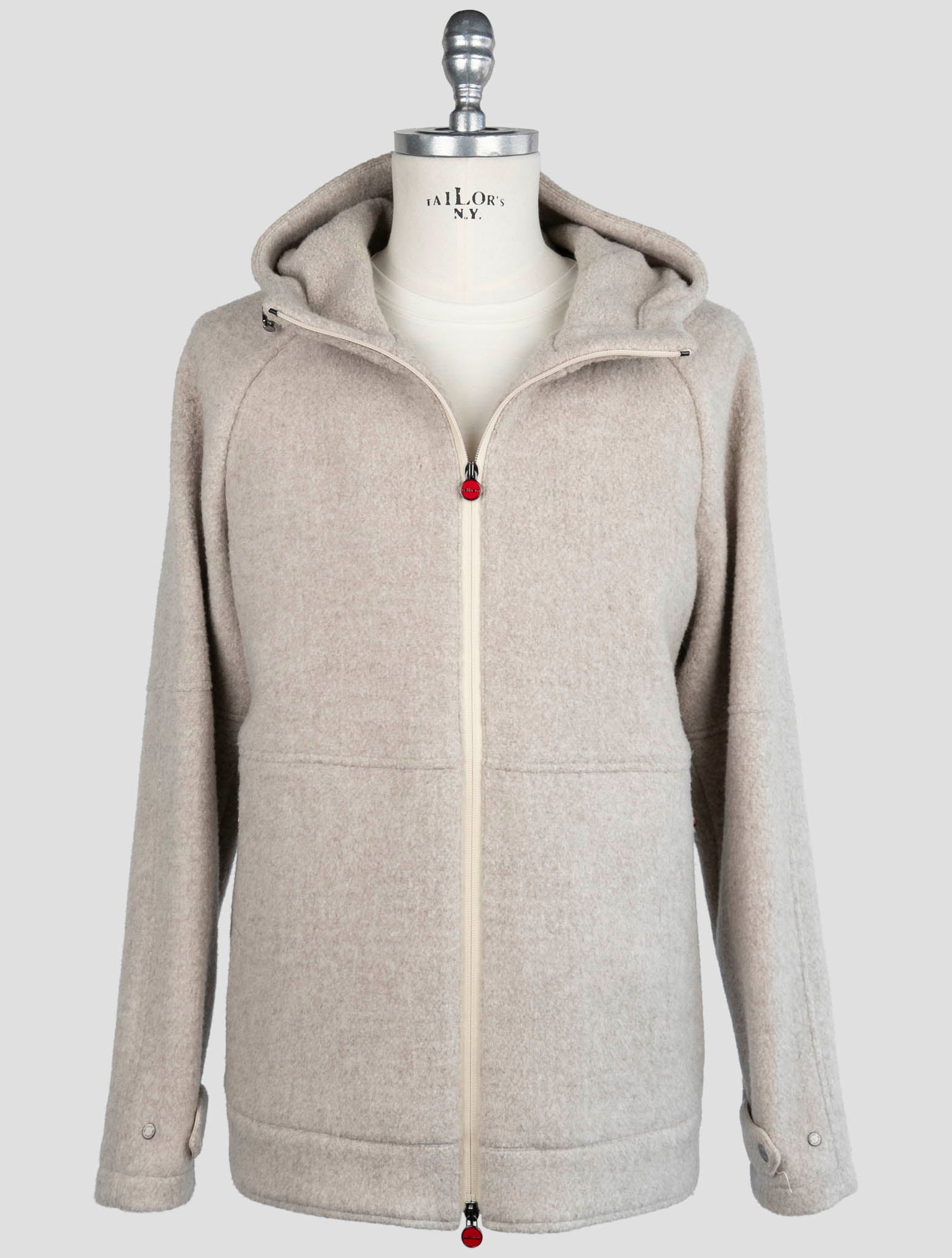 Kiton Beige Virgin Wool Cashmere Ea Coat