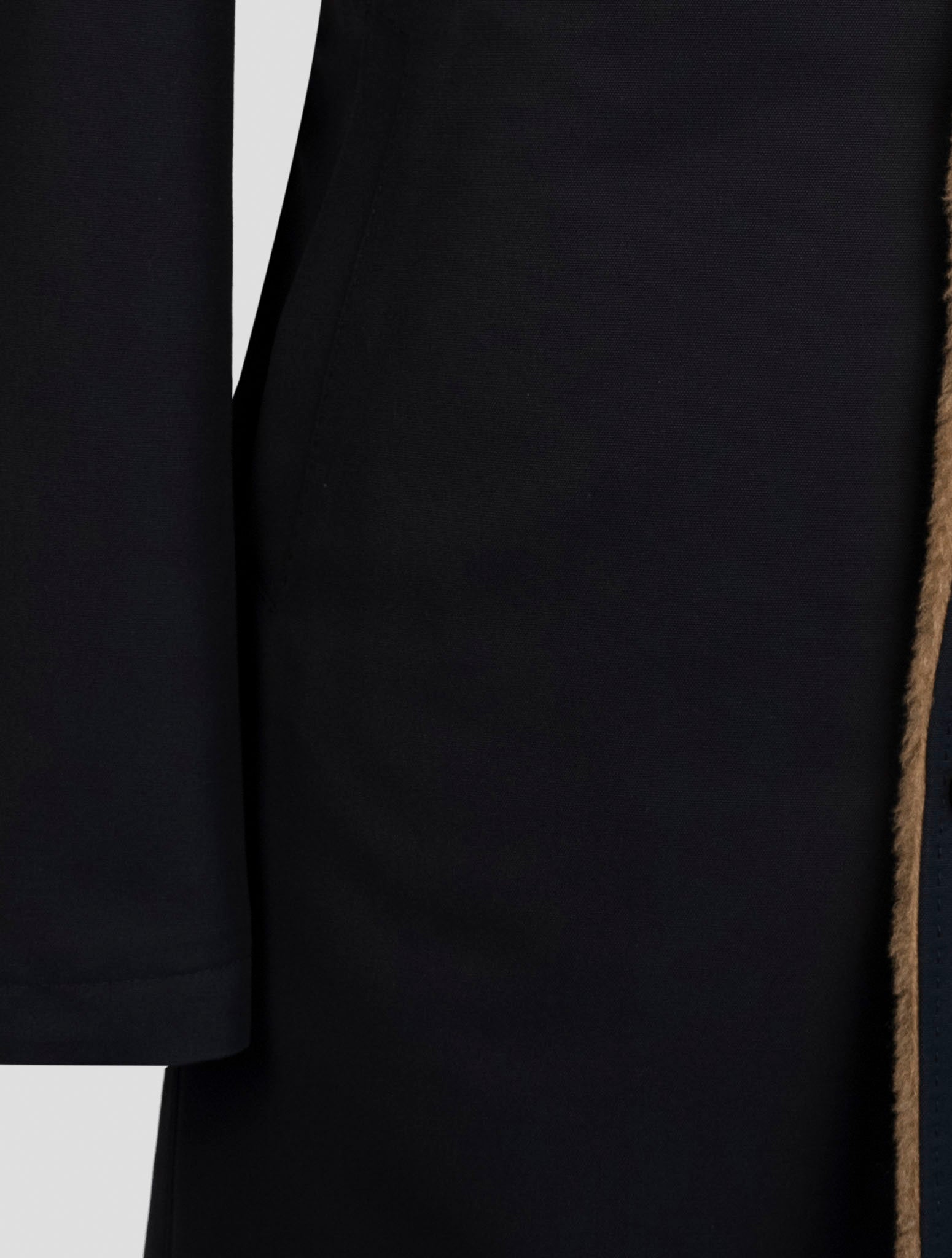 Kiton Blue Wool Pa Shearling Fur Overcoat