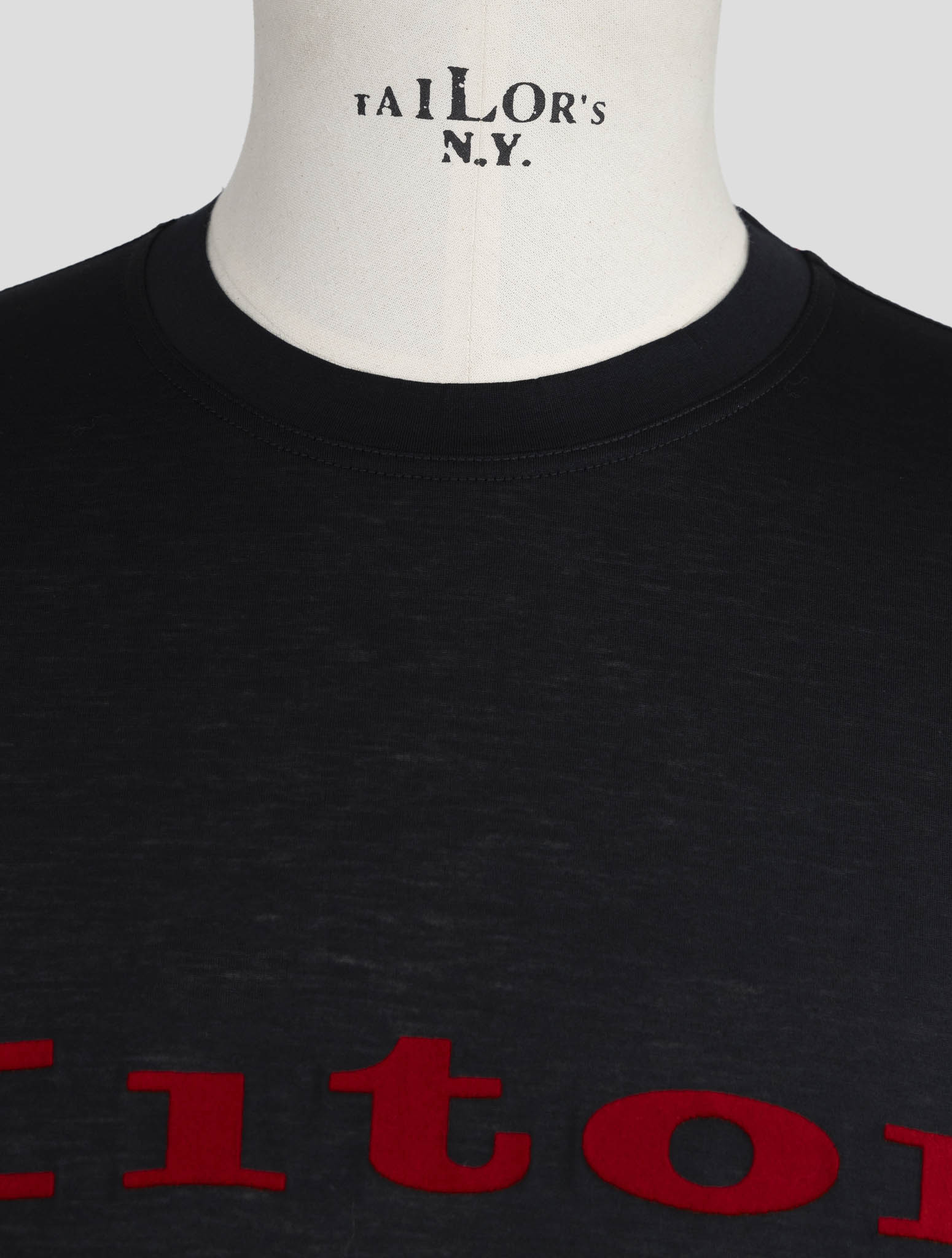 Kiton Black Cotton T-Shirt
