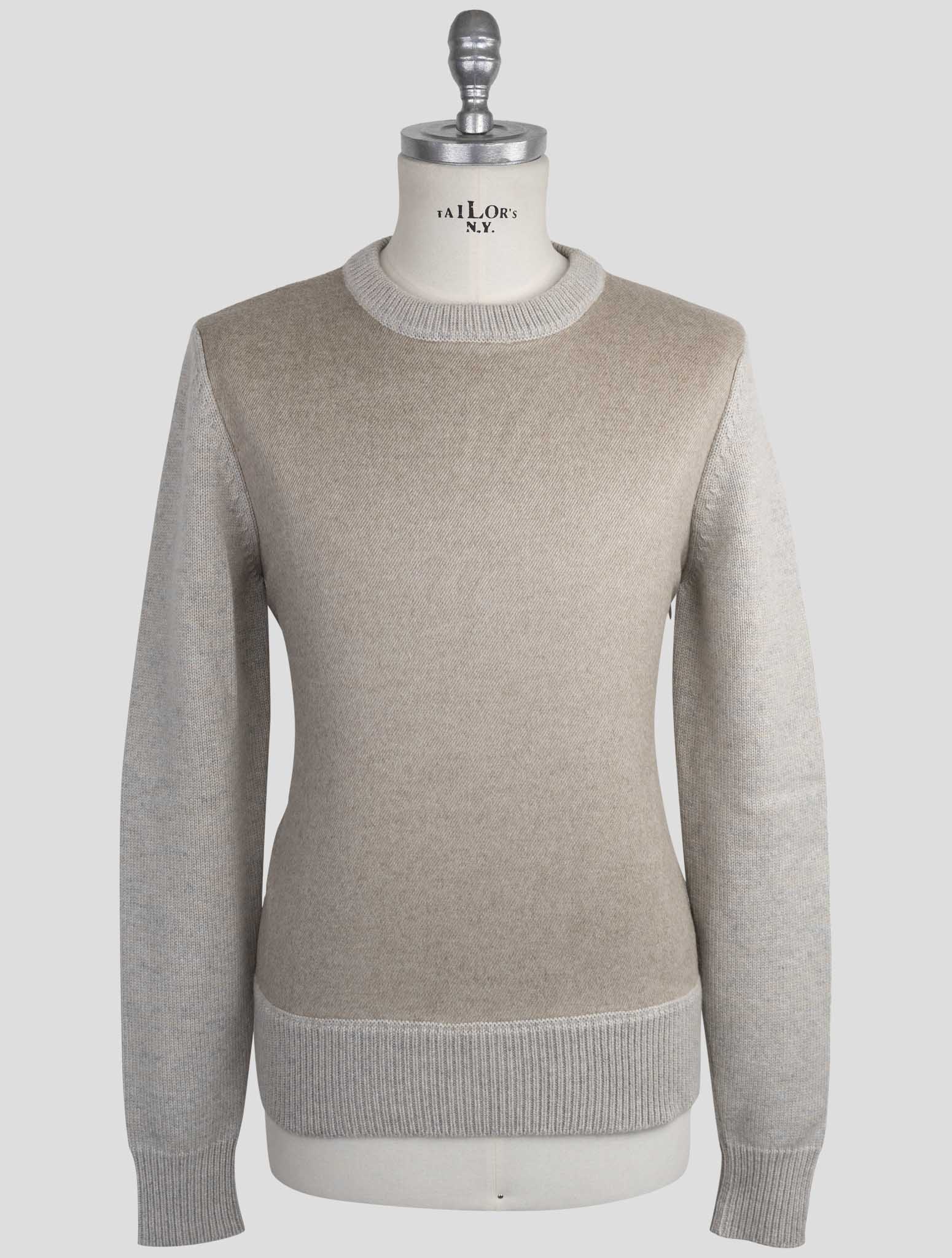 Kiton Beige Cashmere Mink Silk Sweater Crewneck