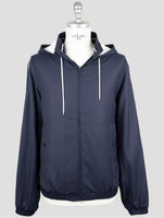 Kiton Dark Blue Fleece Wool Pa Coat