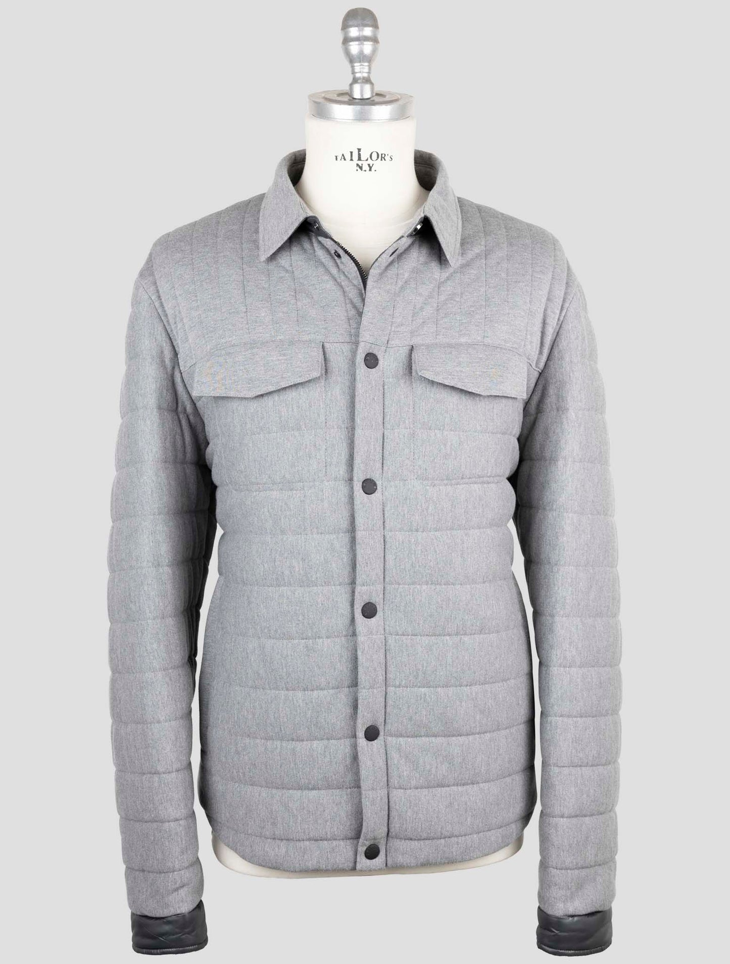 Kiton Gray Cotton Cashmere Coat