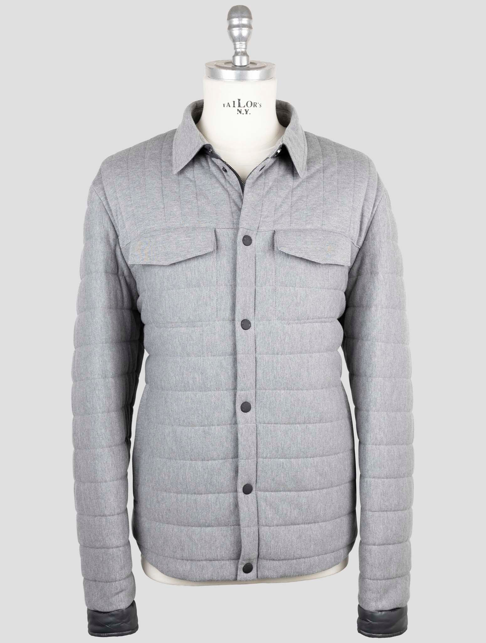 Kiton Gray Cotton Cashmere Coat