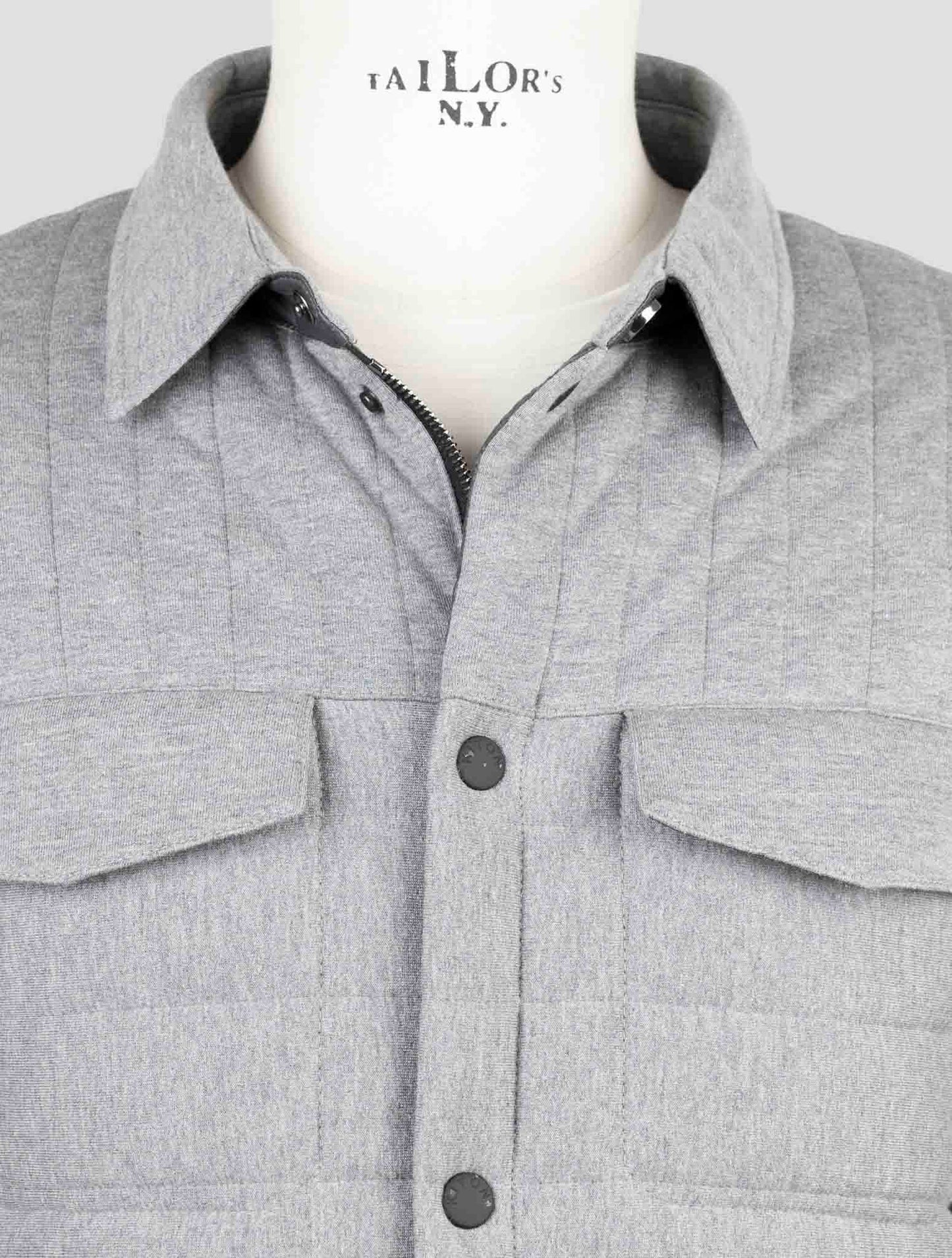 Kiton Gray Cotton Cashmere Coat