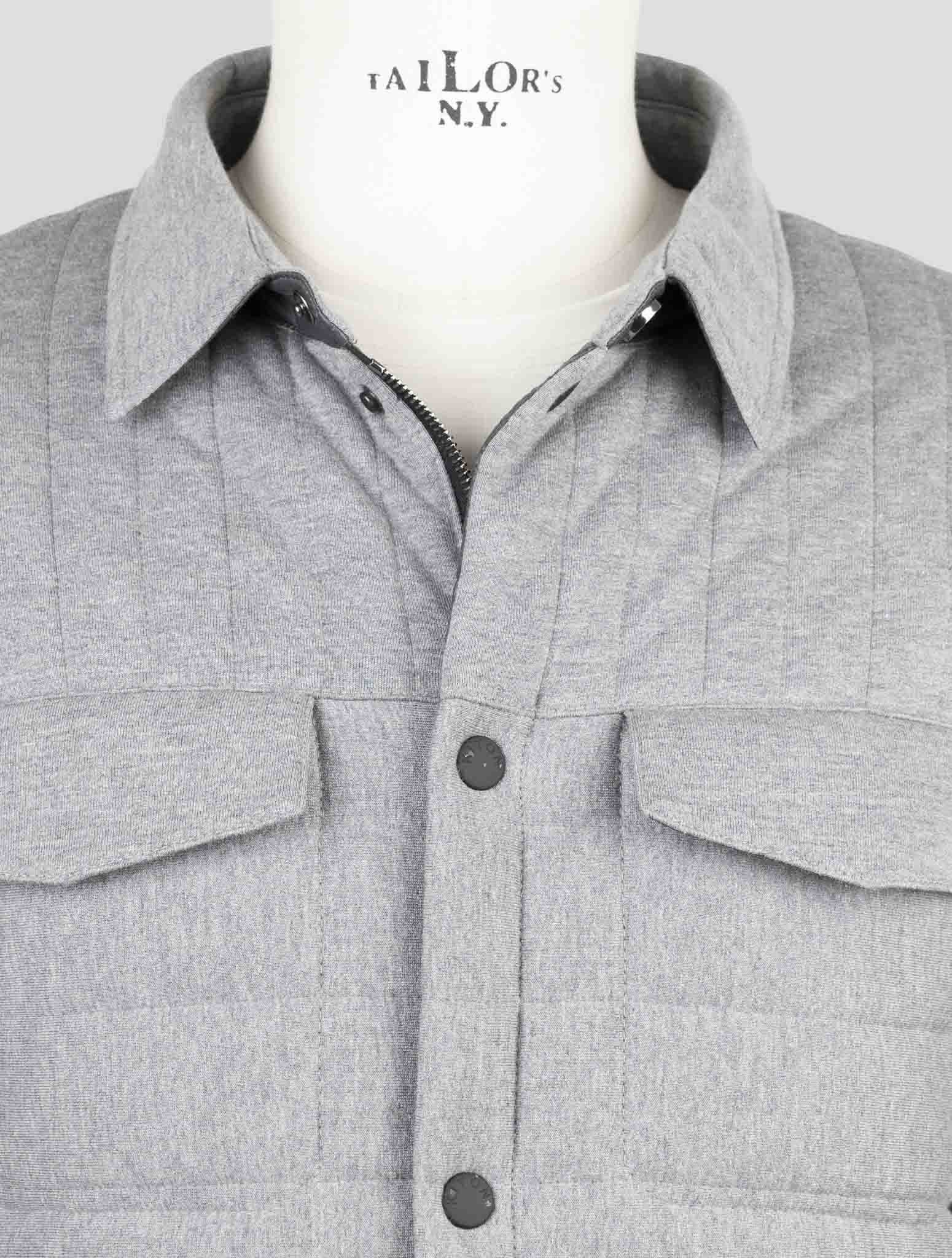 Kiton Gray Cotton Cashmere Coat