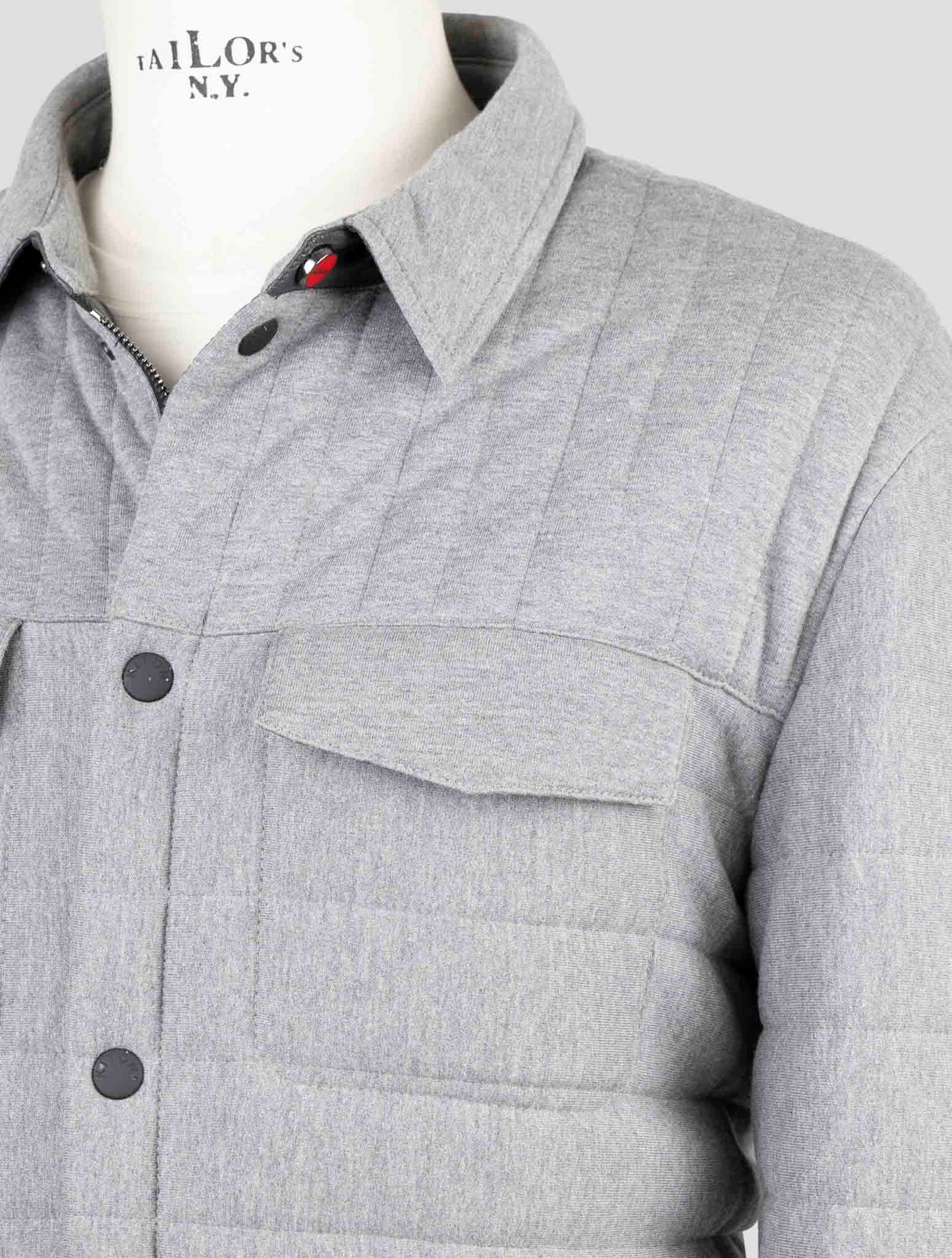 Kiton Gray Cotton Cashmere Coat