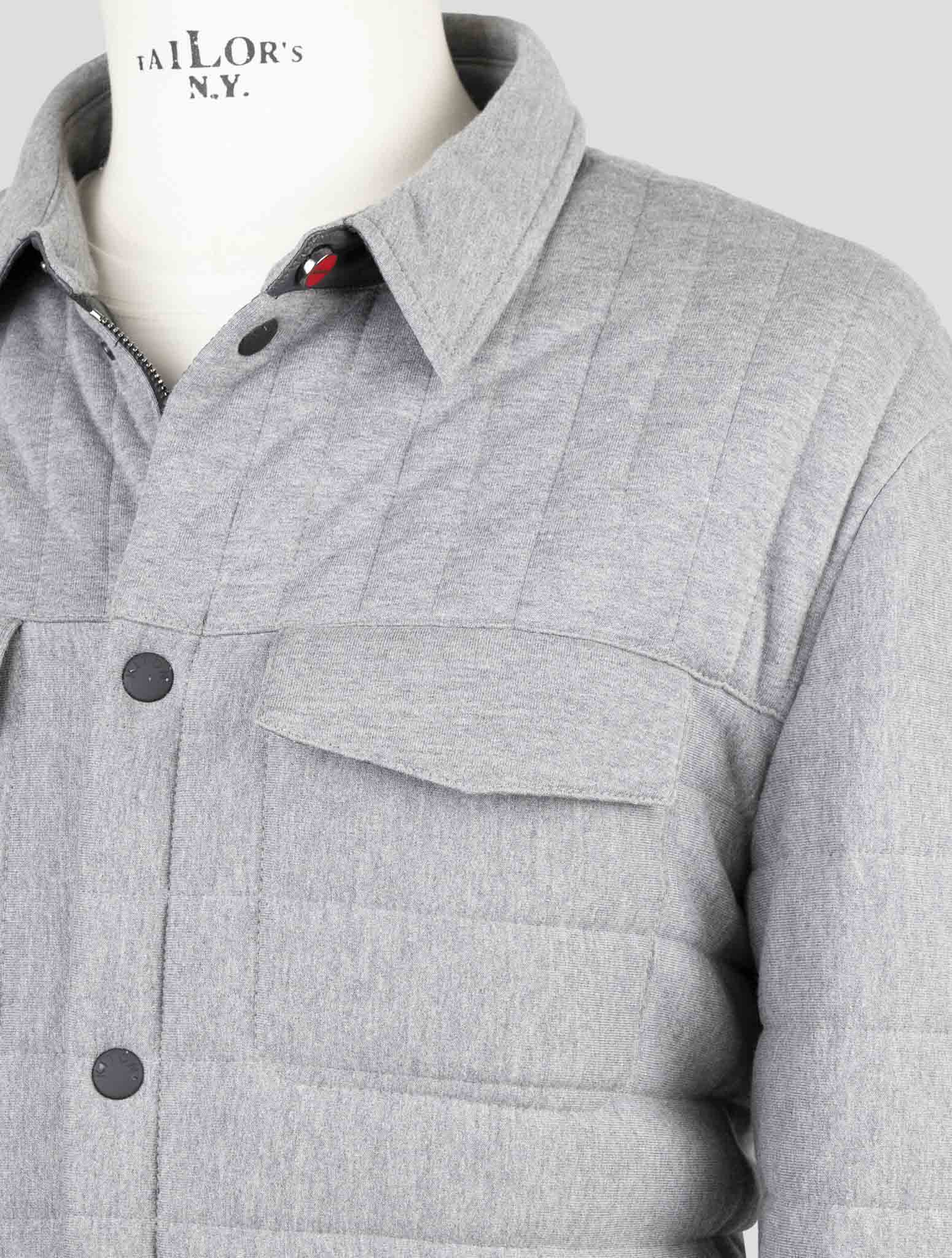 Kiton Gray Cotton Cashmere Coat