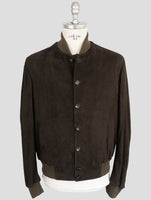 Kiton Brown Leather Suede Coat