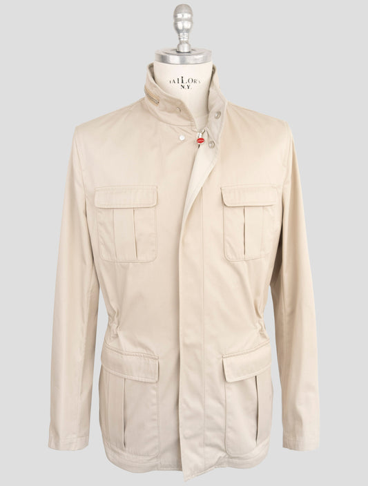 Kiton Beige Cotton Ea Coat