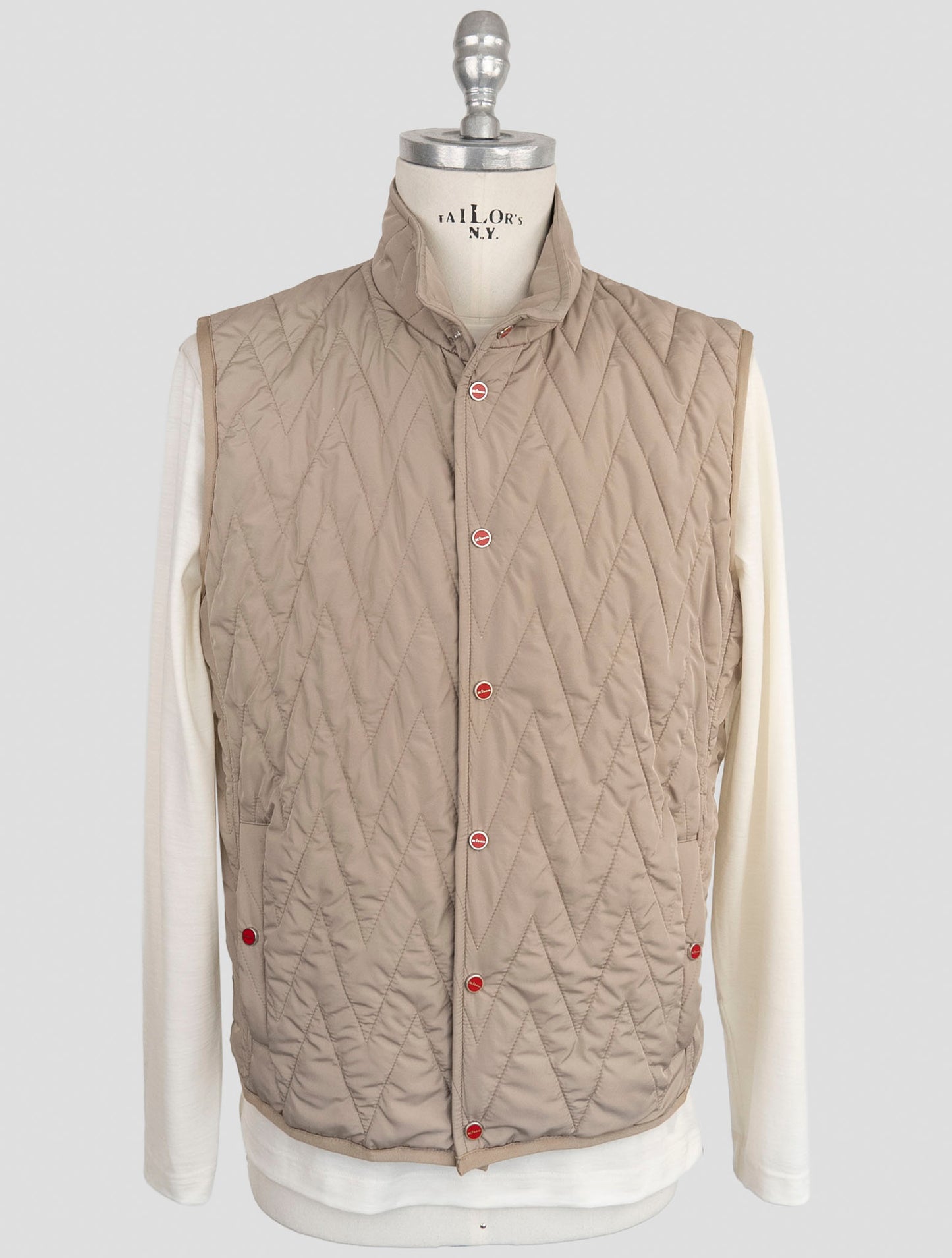 Kiton Beige Pl Coat Gilet