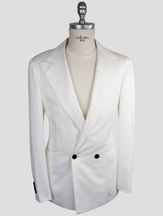 Kiton Knt White Cotton Blazer