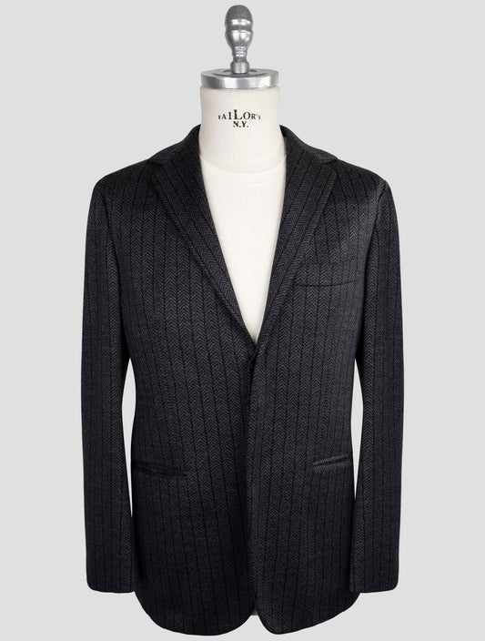 Kiton Knt Gray Wool Cashmere Pl Blazer