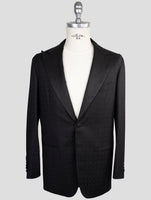 Kiton Knt Black Virgin Wool Mohair Blazer