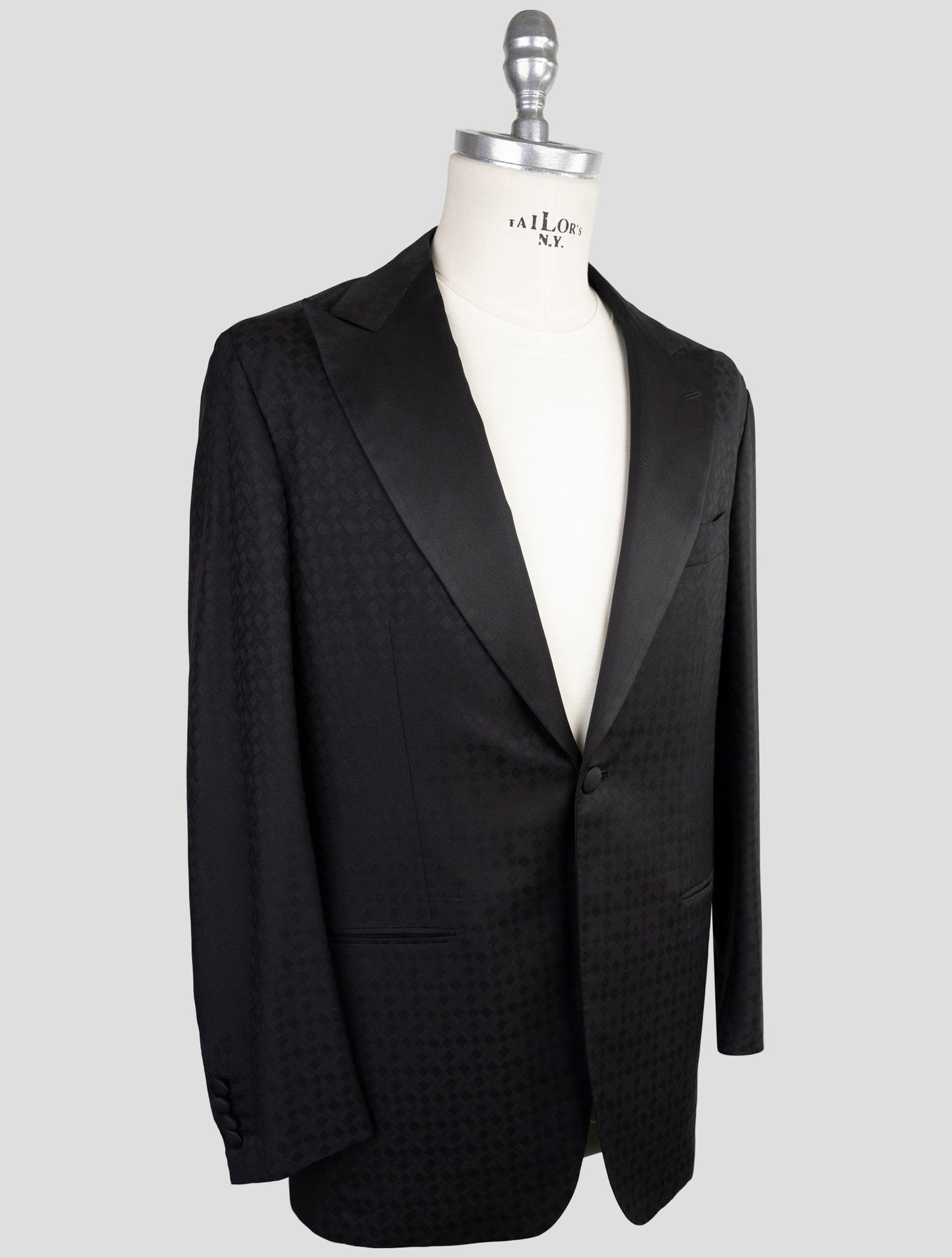 Kiton Knt Black Virgin Wool Mohair Blazer