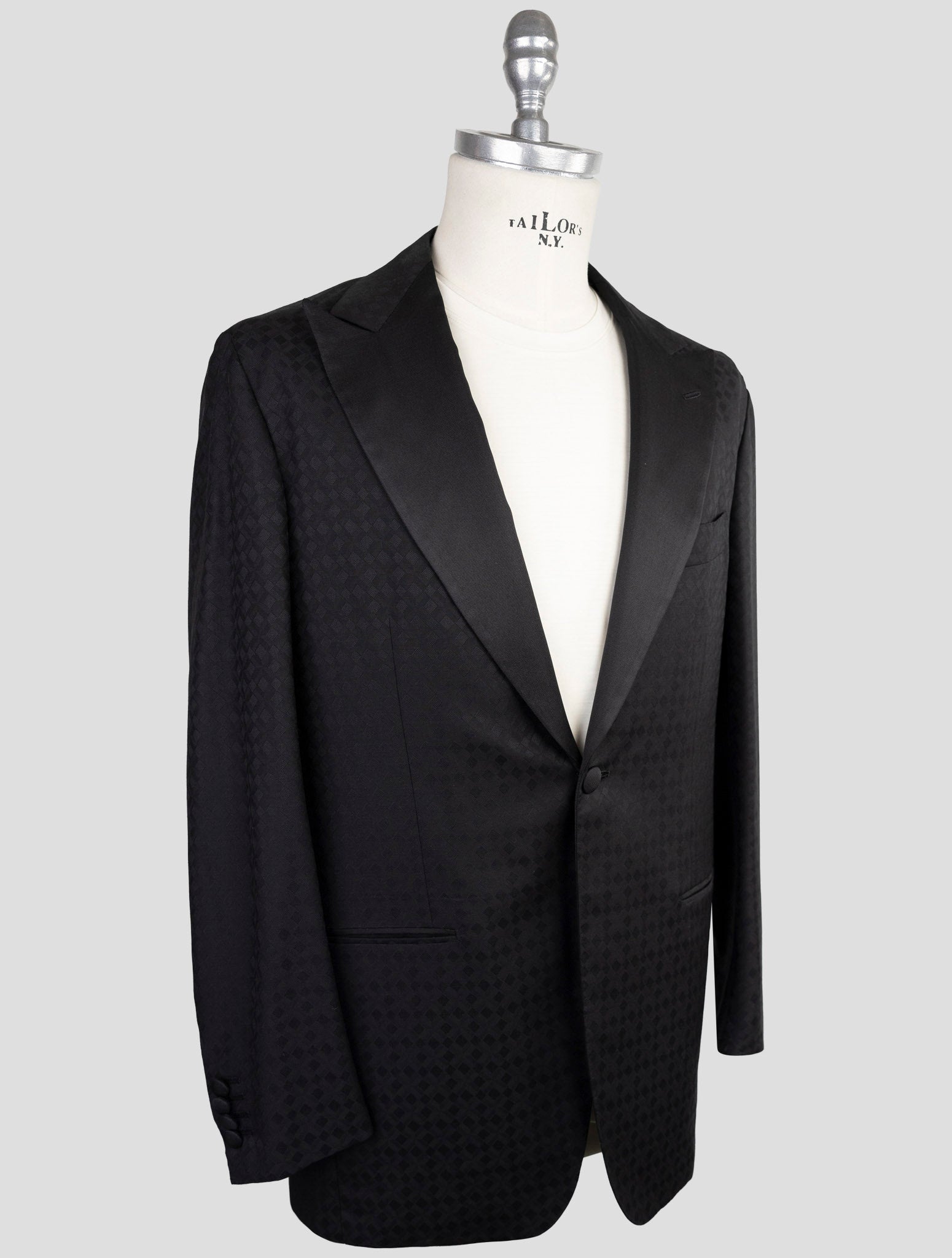 Kiton Knt Black Virgin Wool Mohair Blazer