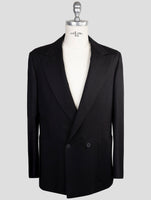 Kiton Knt Black Virgin Wool Blazer