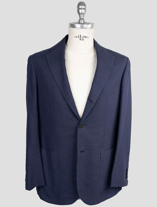 Kiton Knt Blue Cotton Blazer