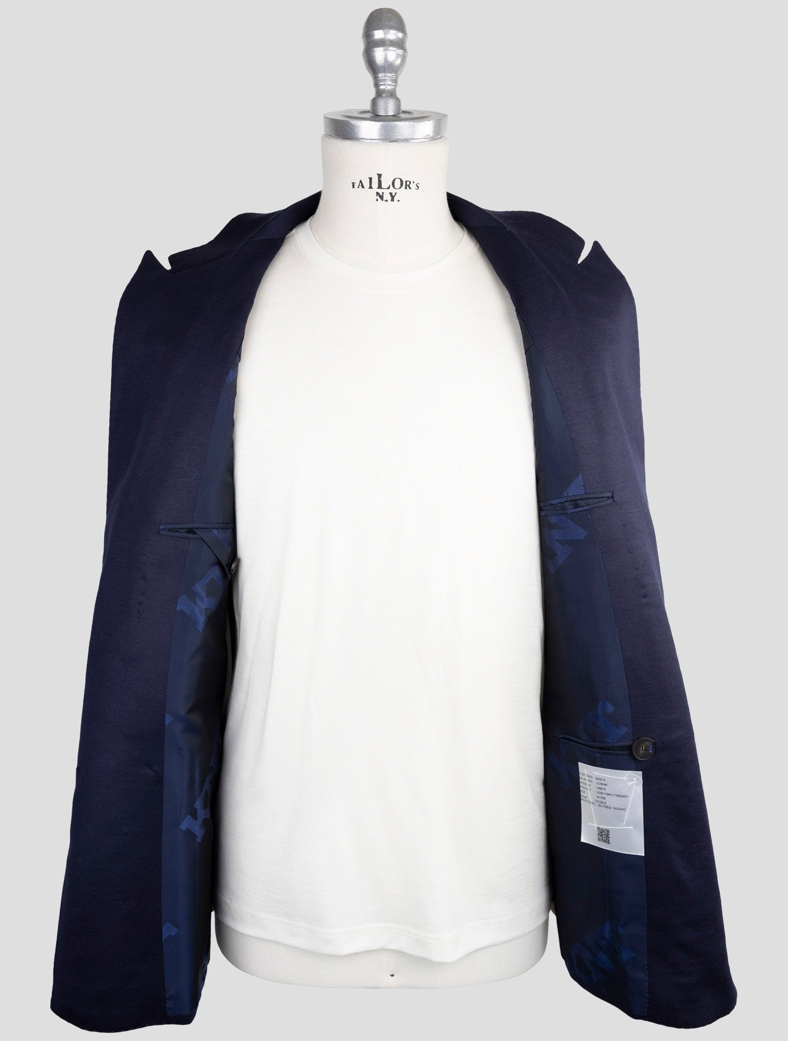 Kiton Knt Blue Wool Blazer