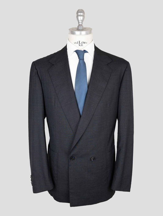 Kiton Knt Gray Virgin Wool Pa Ea Double Breasted Suit