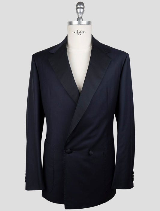 Kiton Knt Blue Wool Double Breasted Smoking Suit