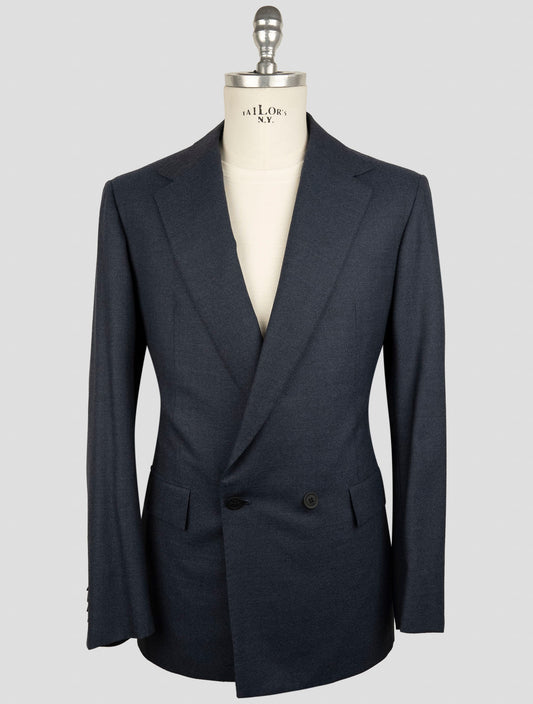 Kiton Knt Blue Virgin Wool Pa Ea Double Breasted Suit