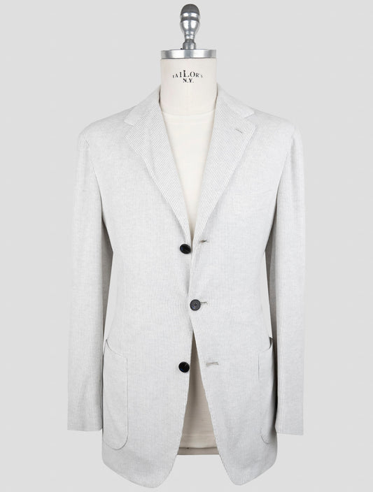 Kiton Knt Gray Cotton Pl Velvet Suit