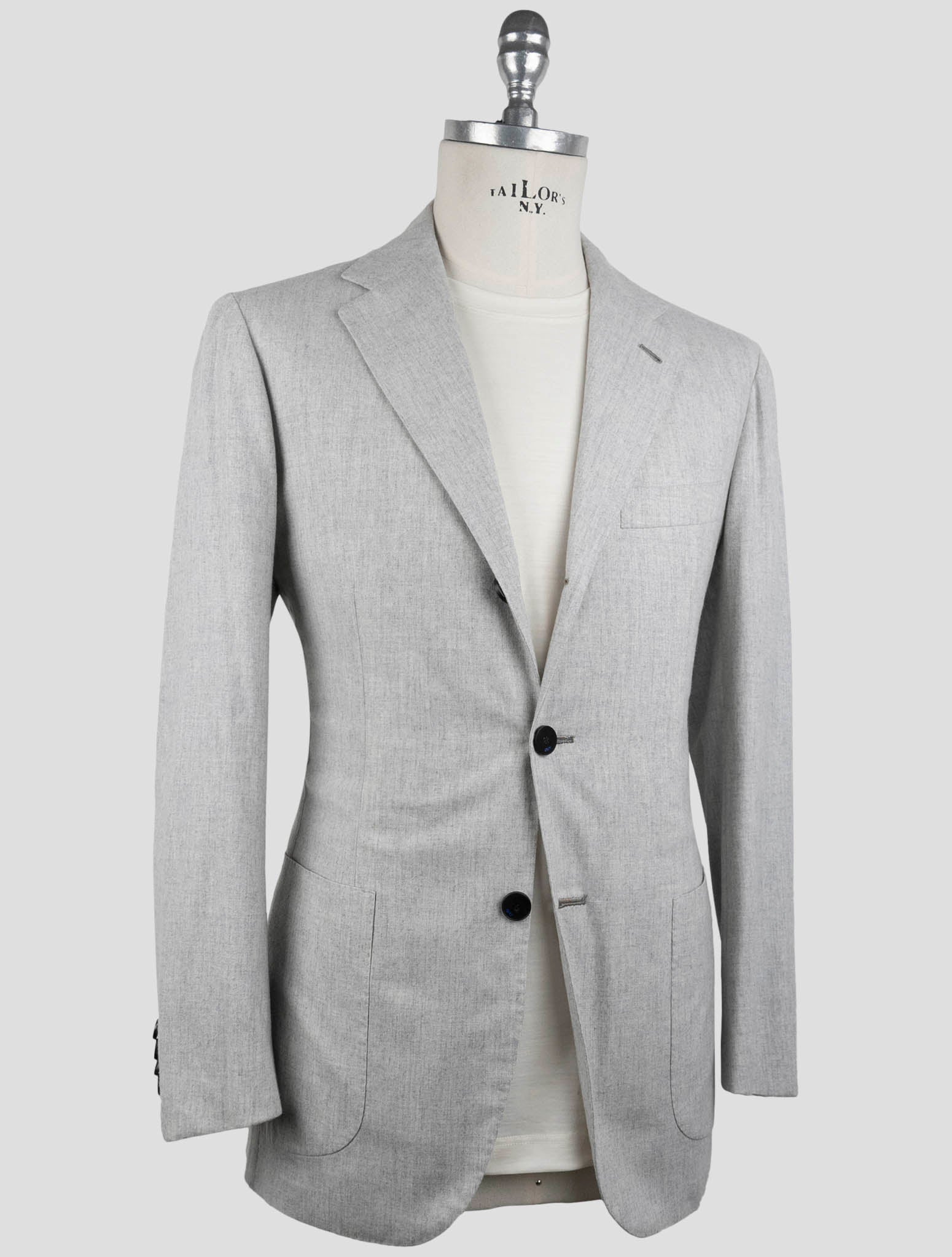 Kiton Knt Gray Virgin Wool Cashmere Pa Ea Suit