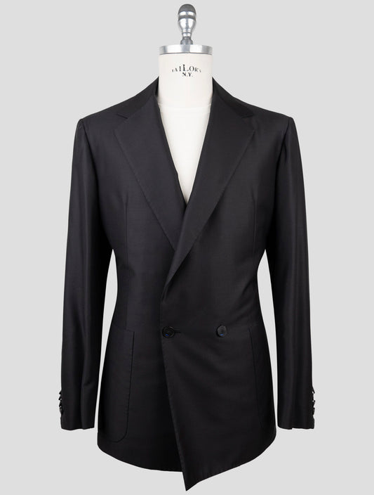 Kiton Knt Dark Blue Virgin Wool Double Breasted Suit